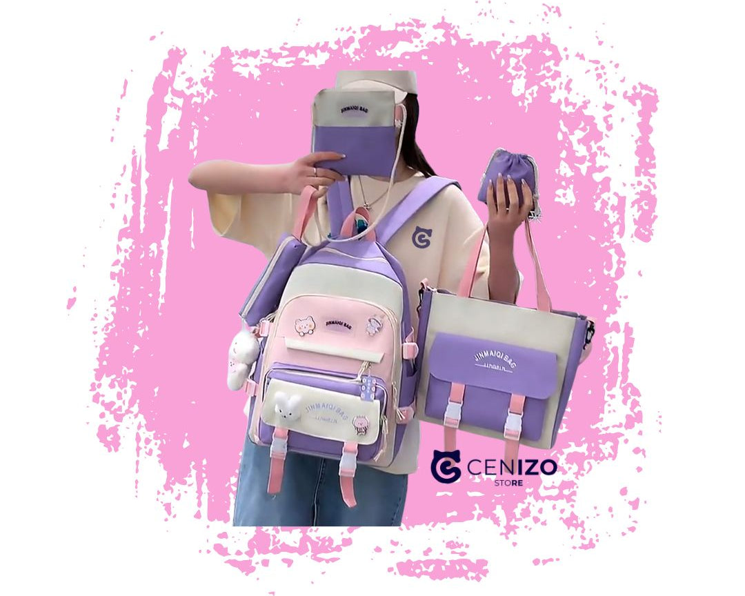 Kit Bolsos Korea 5 en 1 + Osito & Pines de Obsequio